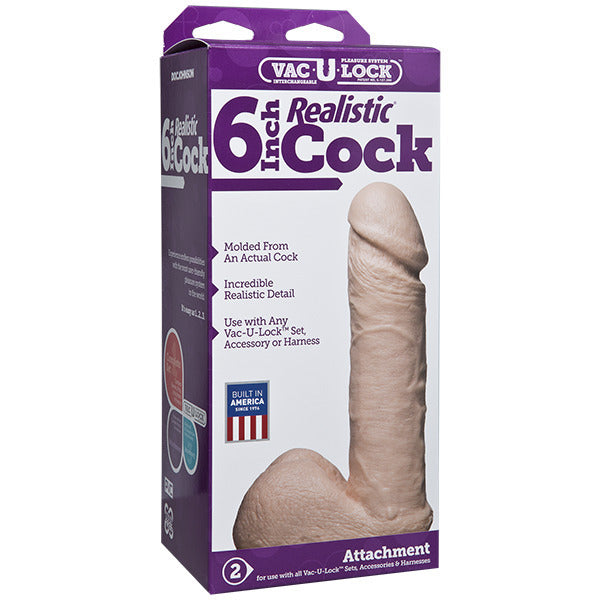 VacULock 6 Inch Realistic Dildo Attachment