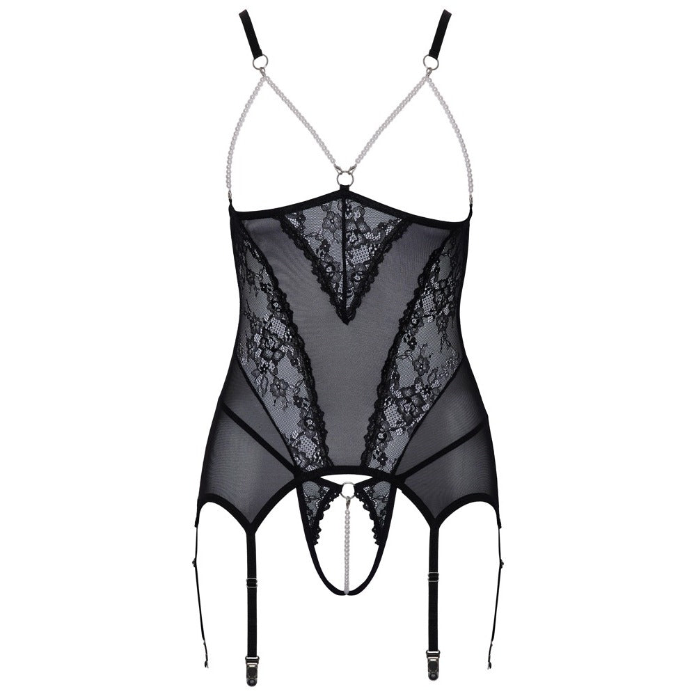 Cupless Lace Basque Black – OMGARA