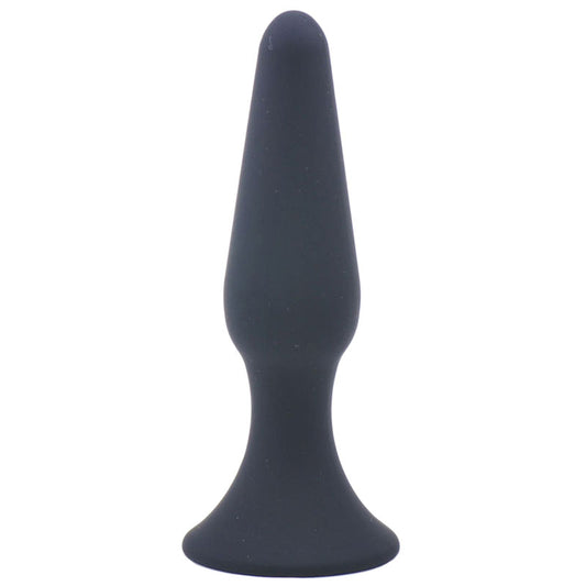 Medium Classic Black Silicone Butt Plug